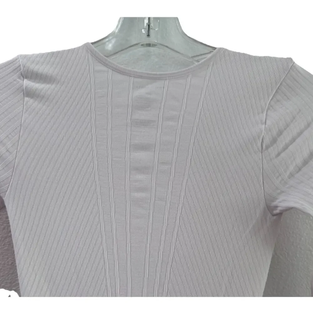 Free People Intimately FP Pointelle Bodysuit Shirt XS/S Long Sleeves Boho